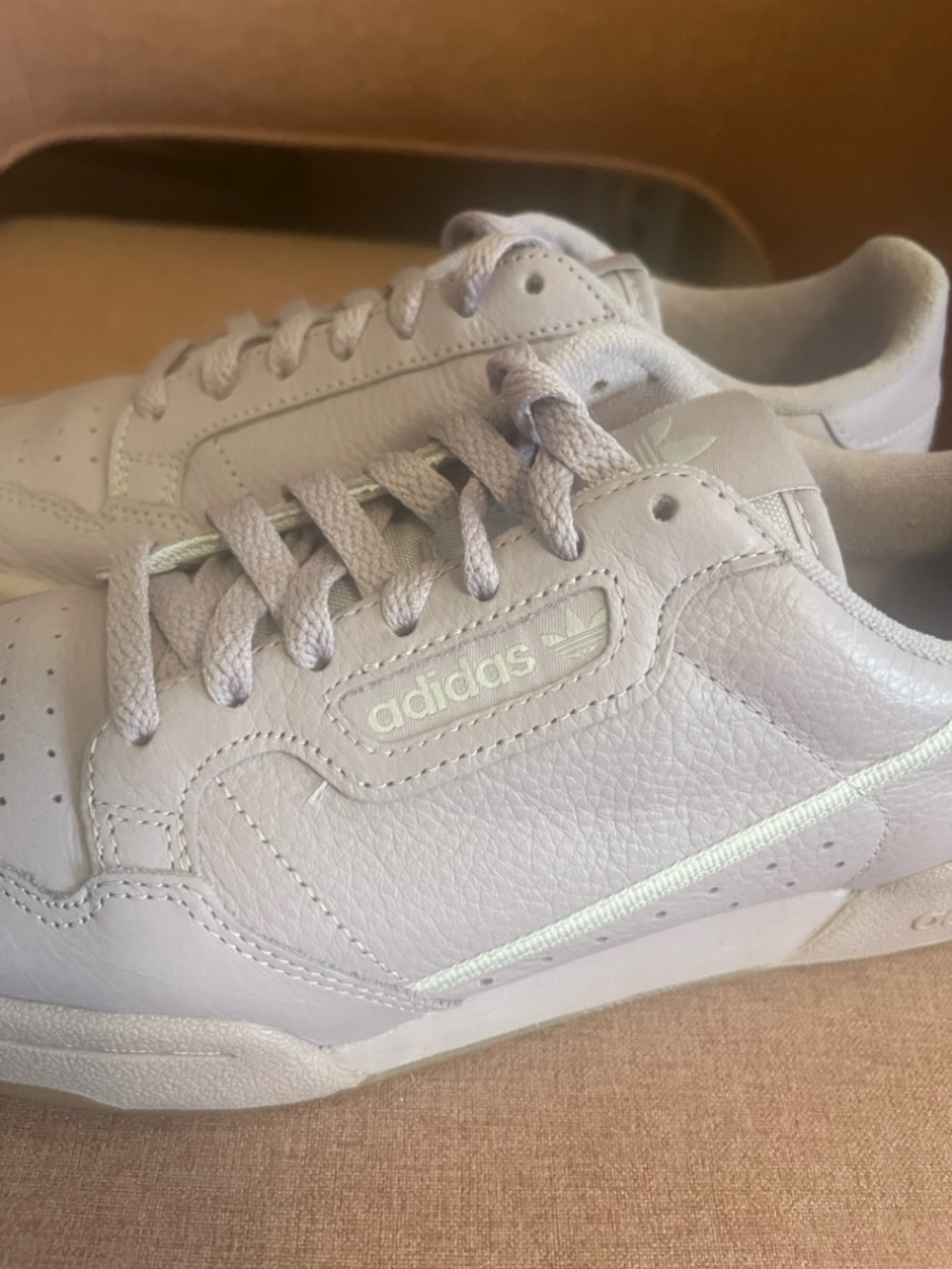 adidas Continental 80 Light Lavender Leather Sneakers